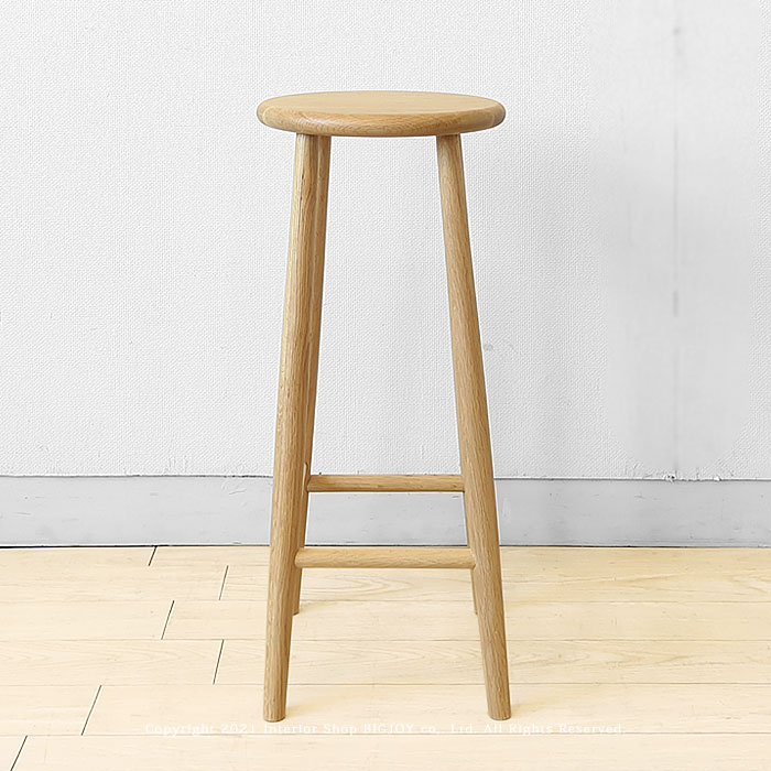 スツール カウンタースツール カウンターチェア オーク無垢材 オーク材 直径28cm 丸い板座 木製椅子 ナ..