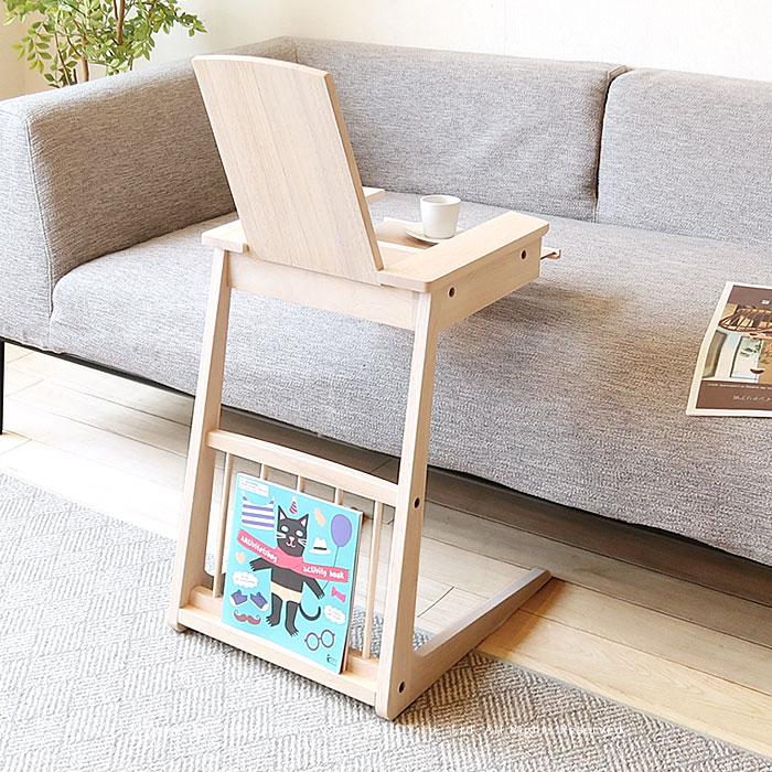 サイドテーブル ミラー付き メイクボックス 鏡付きのサイドテーブル ユニークなコの字デザイン ラバー..