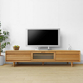 【JOYSTYLE限定モデル・数量限定商品】幅180cmタモ材タモ無垢材木製テレビ台ナチュラルテイスト角が丸いかわいらしいデザイン北欧テイストな部屋作りにオススメのオリジナルテレビボードPOCKET-TV180NNスライドレール付きで新登場!