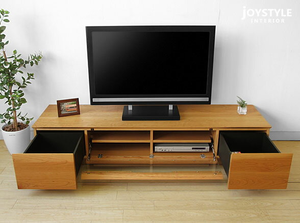 テレビ台 ローボード テレビボード 開梱設置配送 幅160、180、200cm ブラックチェリー材 ブラックチェリー無垢材 木製 シンプルデザイン クリアガラス [2]