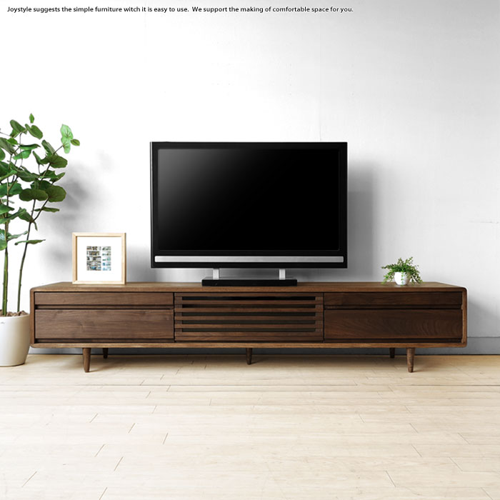 Rakuten - 【幅2000mm/ハイタイプ/タモ材＆ウォールナット材】テレビボード ローボード 角が丸い 北欧テイスト 格子扉 開梱設置配送のツートンカラー 角が丸い北欧テイスト