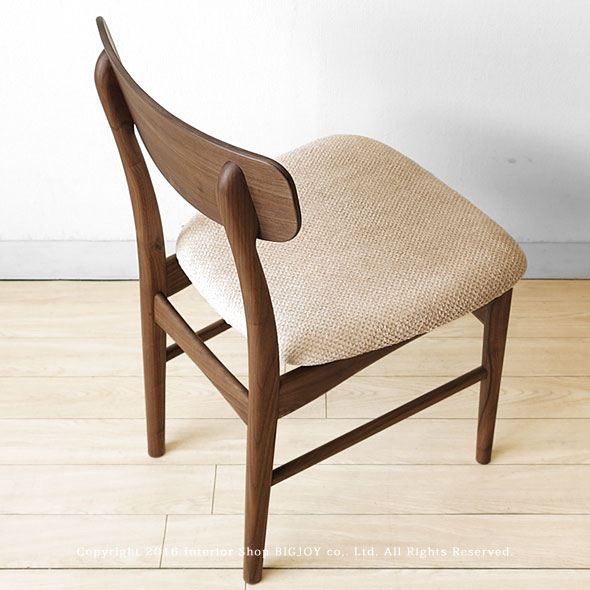 【楽天市場】ウォールナット材 ウォールナット無垢材 天然木 木製椅子 素材感と高級感が魅力的な丸みのあるかわいいデザインのダイニングチェア：JOYSTYLE interior