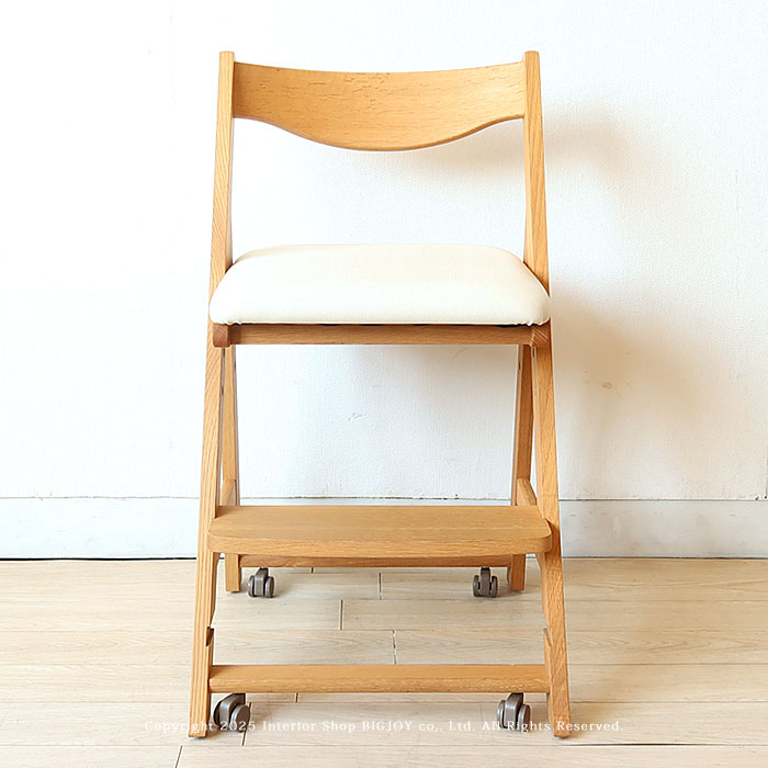 アウトレット展示品処分 飛騨産業 NB278 デスクチェア 学習デスク用チェア 勉強椅子 子供から大人まで使える ナラ材 木製 椅子 キャスター付き レザー [2]