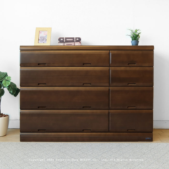 Rakuten - 4段チェスト ローチェスト 幅127cm タモ材 桐材 国産 洋服タンス 箪笥 タンス 高級感ある落ち着いたデザイン 開梱設置配送