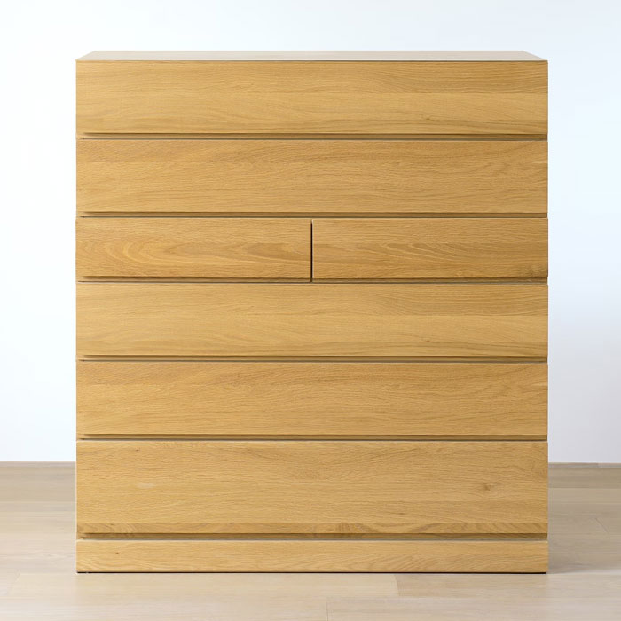 Rakuten - 【W1050×H1170mm】6段チェスト 箪笥 洋服タンス 引き出し ハイチェスト 開梱設置配送 幅105cm ホワイトオーク材 木製 スライドレール付きで使いやすい