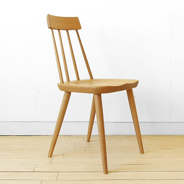 飛騨産業/VZ213N 受注生産商品 コンパクトサイズでオシャレなデザインの国産チェア ホワイトオーク無垢材で作られた板座のダイニングチェア 木製椅子 [3]