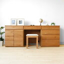 木製机 書斎机 パソコンデスク キャビネットと引き出しを組み合わせたユニットデスク 幅180cm ホワイトオーク材 ホワイトオーク無垢材(※チェア別売)