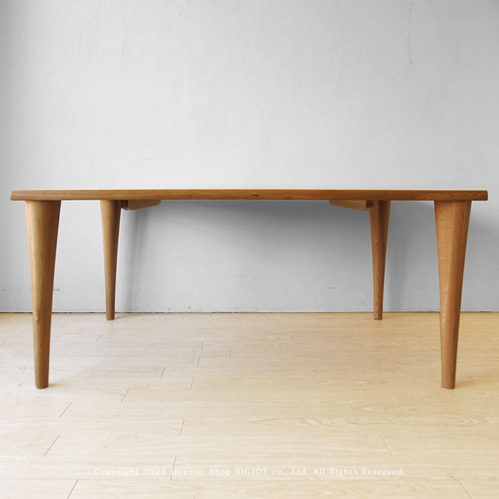 飛騨産業/森のことば ダイニングテーブル 受注生産商品 幅150cm 160cm 180cm ホワイトオーク材 厚さ35mm 節有の無垢材を使用した天板 国産(※チェア別売)