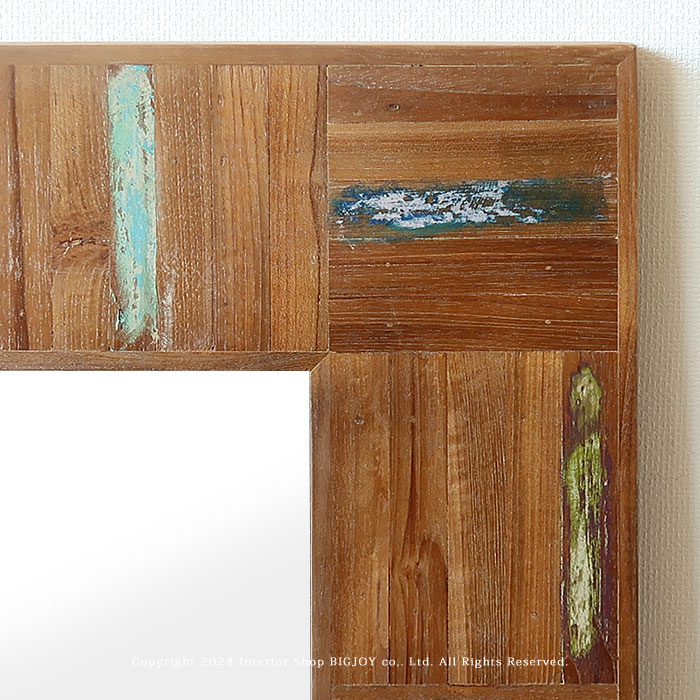 アウトレット展示品処分 アスプルンド 壁掛けミラー 壁掛け鏡 フェルムインダストリアル オールドチーク材 木製 古材とアイアンを組み合わせた斬新でかっこいいウォールミラー Sサイズ [2]