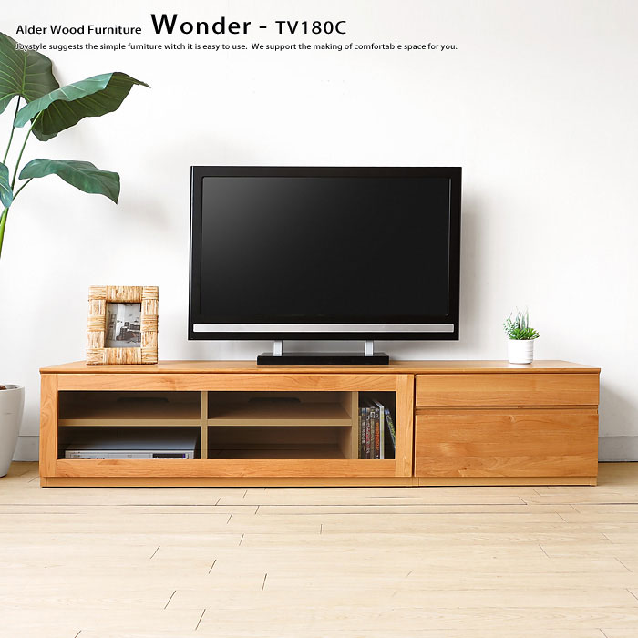 【4月末から価格改定有り】ユニットテレビボード 木製テレビ台 ユニット家具 開梱設置配送 幅180cm ホワイトオーク材 ホワイトオーク無垢材 引き出しやガラス扉ユニットを組み合わせた Cタイプ