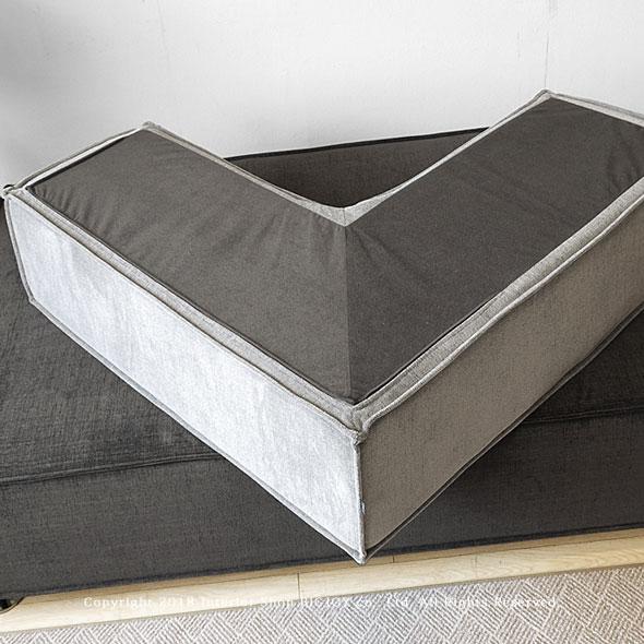 【L型クッションのみ(大or小)】L型背クッション L字背クッション 背クッション カバーリング 受注生産商品 アームレスソファ専用のL型クッション アクアクリーン [3]