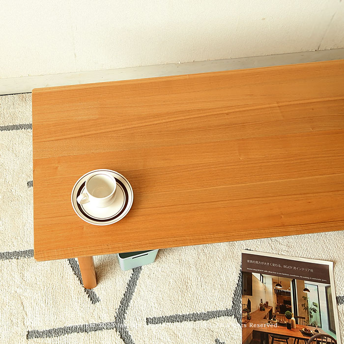 アウトレット展示品処分 ローテーブル センターテーブル LT-007 ナガノインテリア 幅105cm タモ材 タモ無垢材 木製 ナチュラルテイスト シンプルモダン 収納棚付き [3]