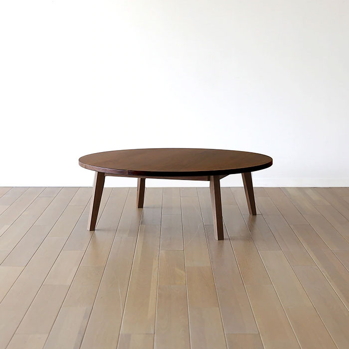 樂天商城 - 円形リビングテーブル 丸テーブル ローテーブル ちゃぶ台 座卓 幅90cm 幅105cm 幅120cm 受注生産商品 ウォールナット無垢材 ウォールナット材 セラウッド塗装
