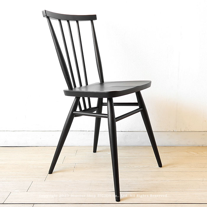 アウトレット撮影品処分 在庫処分 関家具 キキ チェア ASH-BK ダイニングチェア ブラック色 タモ材 タモ無垢材 木座 木製椅子 カントリーモダン ウィンザーチェア アンティークチェアがモチーフ [2]