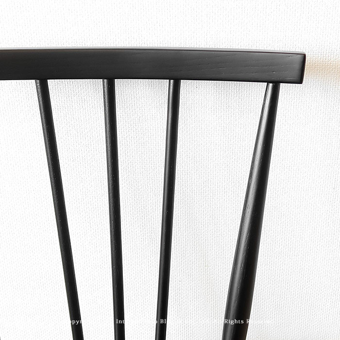 アウトレット撮影品処分 在庫処分 関家具 キキ チェア ASH-BK ダイニングチェア ブラック色 タモ材 タモ無垢材 木座 木製椅子 カントリーモダン ウィンザーチェア アンティークチェアがモチーフ [3]