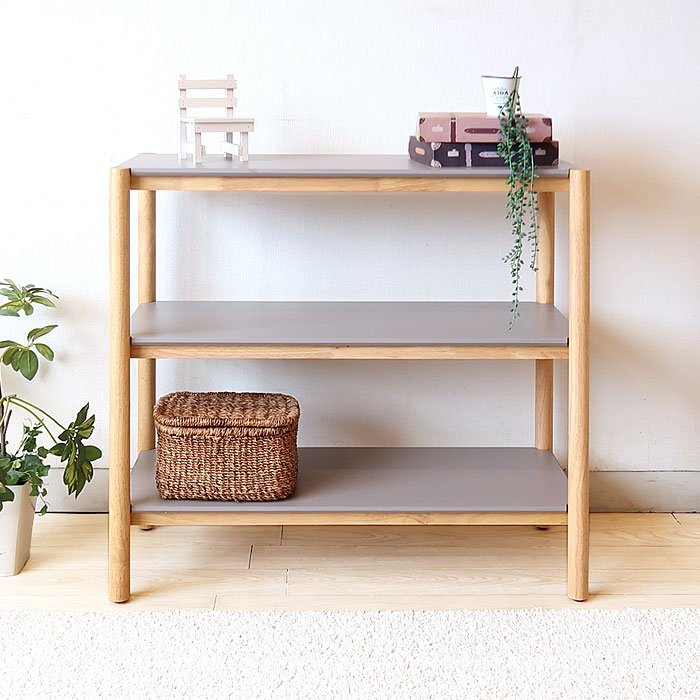 Rakuten - 収納シェルフ オープンシェルフ 飾り棚 本棚 オープンラック 幅84cm 幅124cm グレー ナチュラル 薄型シェルフ 奥行34cm