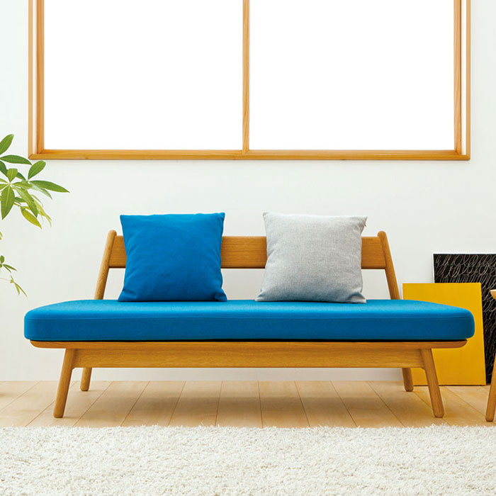 乐天商城 - 飛騨産業 cobrina ソファ TF102W 幅150cm 受注生産品 開梱設置配送 2人掛けソファ 肘なしソファ 国産 ホワイトオーク材 お部屋に圧迫感なく設置できるコンパクトサイズ 北欧デザイン