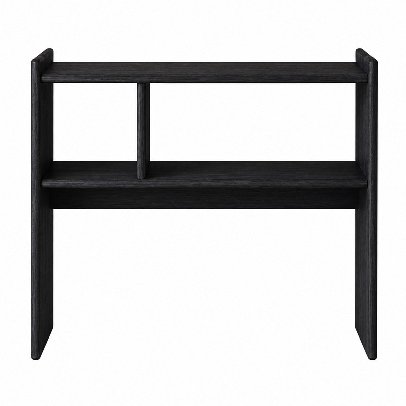 日進木工 WOK-1729-O トイ 2WAY TABLE サイドテーブル ローテーブル ナイトテーブル ブラック 北欧 受注生産商品 収納棚付き オーク材 オーク無垢材 縦置き横置きに対応 [2]