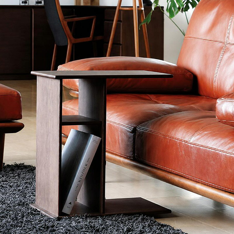 Rakuten - 日進木工 WOK-1729-O トイ 2WAY TABLE サイドテーブル ローテーブル ナイトテーブル ブラウン 北欧 受注生産商品 収納棚付き オーク材 オーク無垢材 縦置き横置きに対応