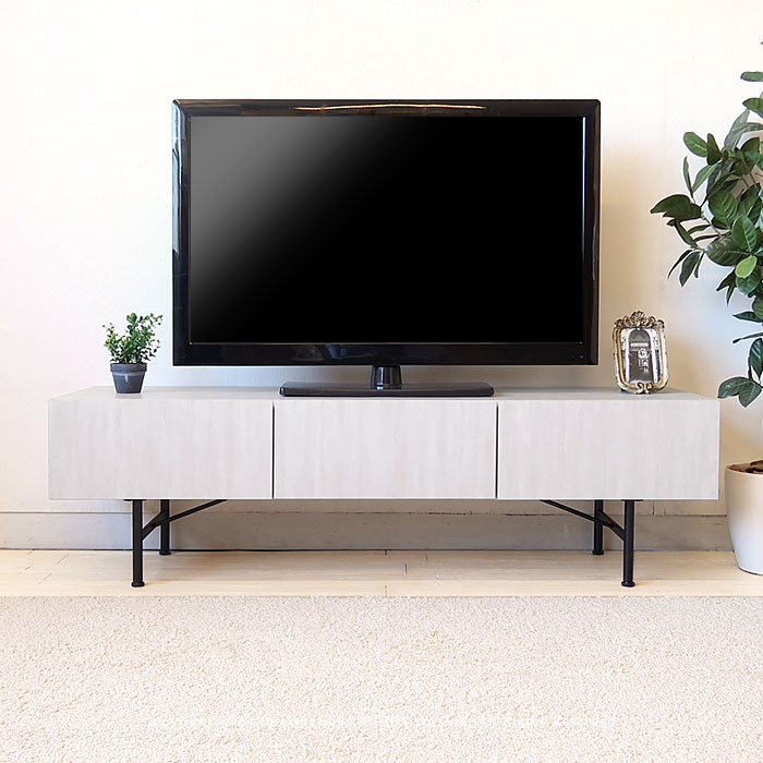 乐天商城 - 【W1500/ライトグレー欠品中】テレビ台 テレビボード 幅180cm 150cm 石目調 開梱設置配送 グレー モノトーン クールモダン スチール脚 都会的なローボード