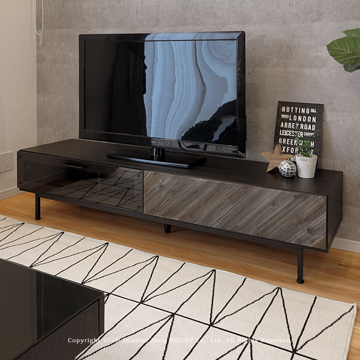 乐天商城 - テレビ台 テレビボード 開梱設置配送 幅170cm ダークグレー ブラック ナチュラルモダン モノトーン スチール脚
