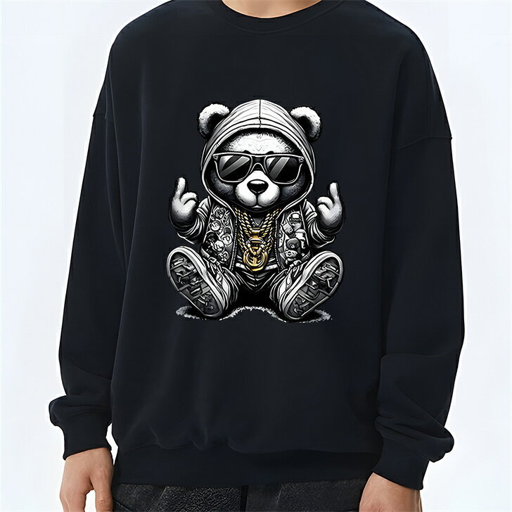 スウェット トレーナー 丸首 柔らか ミニマル 秋冬トレンド 部屋着 ほどよい抜け感 カジュアル ユニセックス 男女兼用 M〜4XL対応 ベーシックフィット ロングシ(4)