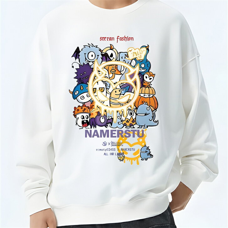 スウェット トレーナー 丸首 速乾 春秋コーデ 散歩 楽ちん カジュアル ユニセックス 男女兼用 M〜4XL対応 ルーズフィット 毎日使い 裏毛スウェット M L 2