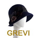 グレヴィ ブランド GREVI グレヴィ帽子 秋冬 クラッシックのフェルト帽子 フラワー コサージュ リボン レディース おしゃれ帽子 黒 紺 Firenze ...