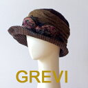 グレヴィ ブランド GREVI ブランド帽子 秋冬 チェック ツィード レディース リボン コサージュ 千鳥格子 水玉 ドット おしゃれ帽子 シルクのコサージュ...