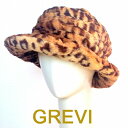 グレヴィ ブランド GREVI グレヴィ帽子 ハット フェイク ヒョウ柄 アニマル柄 レオパード フェイク ファー エコファー レディース おしゃれ帽子 秋冬 ...