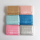 三つ折り財布 レディース メッシュ ミニ財布 極小財布 薄い財布 カードケース 財布 ホワイトデー お返し イントレチャート 定期入れ 結婚式 パーティー【メール便送料無料】