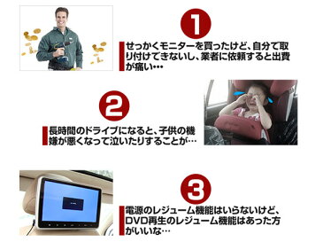 クーポン発行中! ヘッドレストモニター 2個 10.1インチ DVDプレーヤー 車載用 後部座席 ヘッドレストモニター dvd内蔵 HDMI ポータブル DVDプレーヤー 車載 リアモニター シガー iPhone CPRM対応 スマートフォン EONON (C1100AJ)【一年保証】