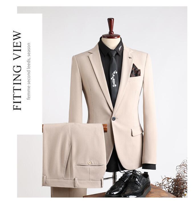 「品質良い」スーツ メンズ タキシード 紳士服 「S~7XL」メンズスーツ カーキ スリーピース 大人 おしゃれスーツ 一つボタン パンツスーツ 結婚式 礼服 冠婚葬祭 通勤就活面接入社 フォーマル ビジネス オフィス スリムスーツ 春夏秋冬 演奏会 発表会 入学式