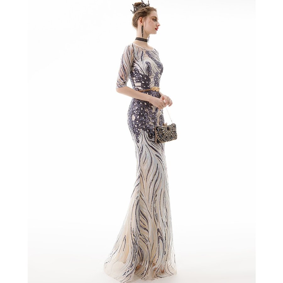 パーティードレス ロングドレス 袖あり マーメイドドレス ウエディングドレス 上品 大人 結婚式ドレス ピアノ 発表会 お呼ばれ人気 エレガント お呼ばれドレス 高品質 舞台衣装 キャバ嬢 スパンコール お姫様ドレス エレガント 大きいサイズ 成人式 同窓会