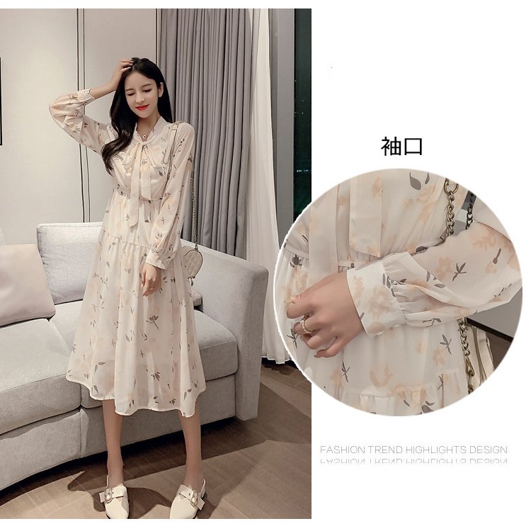 ワンピース レディース 40代ワンピース 新作 長袖ワンピース きれいめ マキシワンピース 花柄 リボンネック フレアスカート オシャレ 結婚式ドレス お出かけ人気新作 エレガント キレイめ 韓国風 お洒落 春夏秋