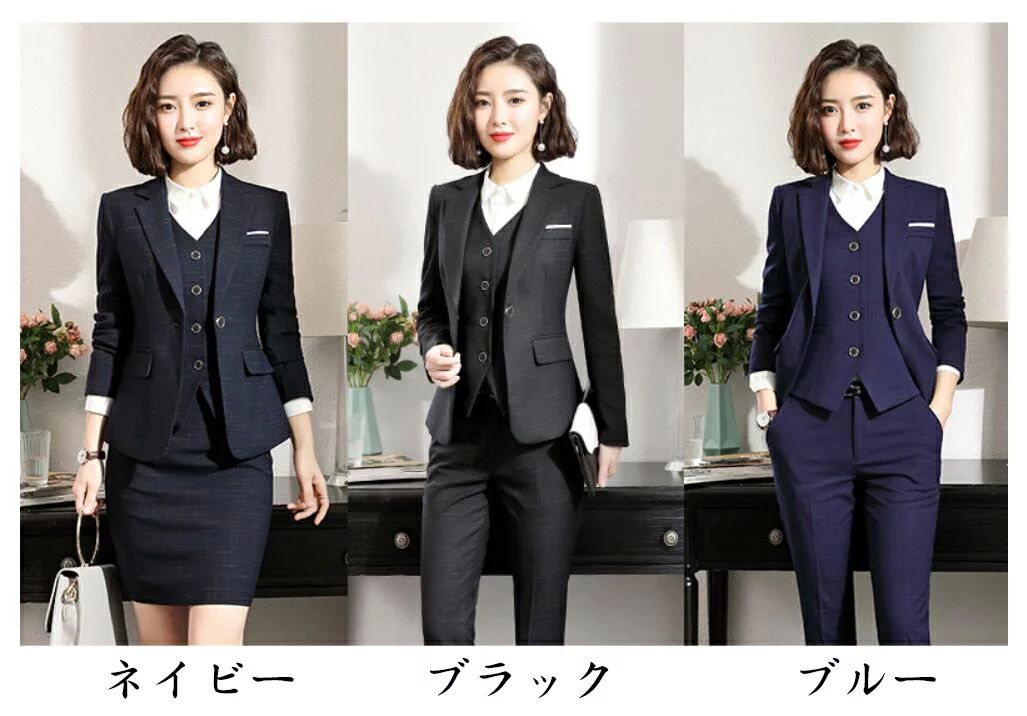 スーツレディース ジャケット+パンツ 「S~4XL」 パンツスーツ スカートスーツ スリ...