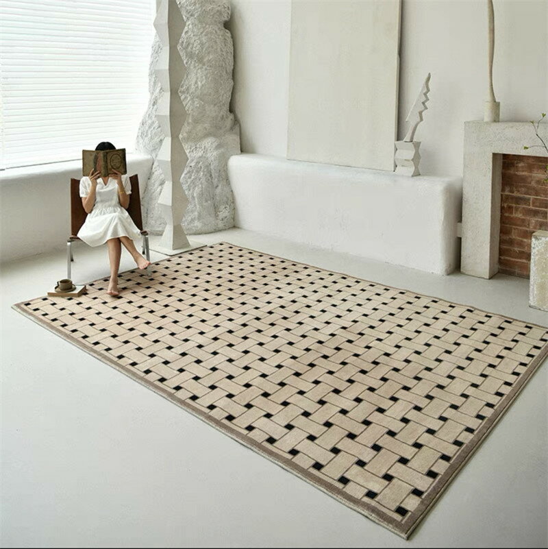 人気新作 オールシーズン使える 北欧風 カーペット チェック柄 洗える ラグマット ウォッシャブル モダン 寝室 リビング ヴィンテージ おしゃれ 滑り止め じゅうたん 祝いプレゼント ギフト 引っ越し 新生活 冬用 夏用 フロアマット モケット 洗えるカーペット 140*200cm [2]