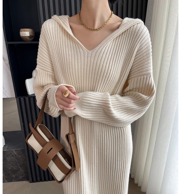 ニットワンピース フェミニン レディース マキシ丈ワンピース 結婚式 通勤 OL おしゃれ 袖付き きれいめ 30代 20代 40代 春 秋 冬 ロング丈 人気新作 3color 長袖 人気新作 エレガント キレイめ 韓国風 オシャレ 体型カバー 着痩せ 旅行 ゆったり ベージュ カーキ ブラック