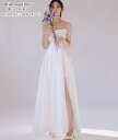 パーティードレス 結婚式 ワンピース ウエディングドレス プリンセスドレス 二次会 イブイングドレス 白 ホワイト 衣装 演奏会 発表会 ロングドレス 大きいサイズ スリット おしゃれ 上品 フォーマル お呼ばれ 成人式 Aライン エレガント キレイめ 姫系風 XS S M L XL(4)