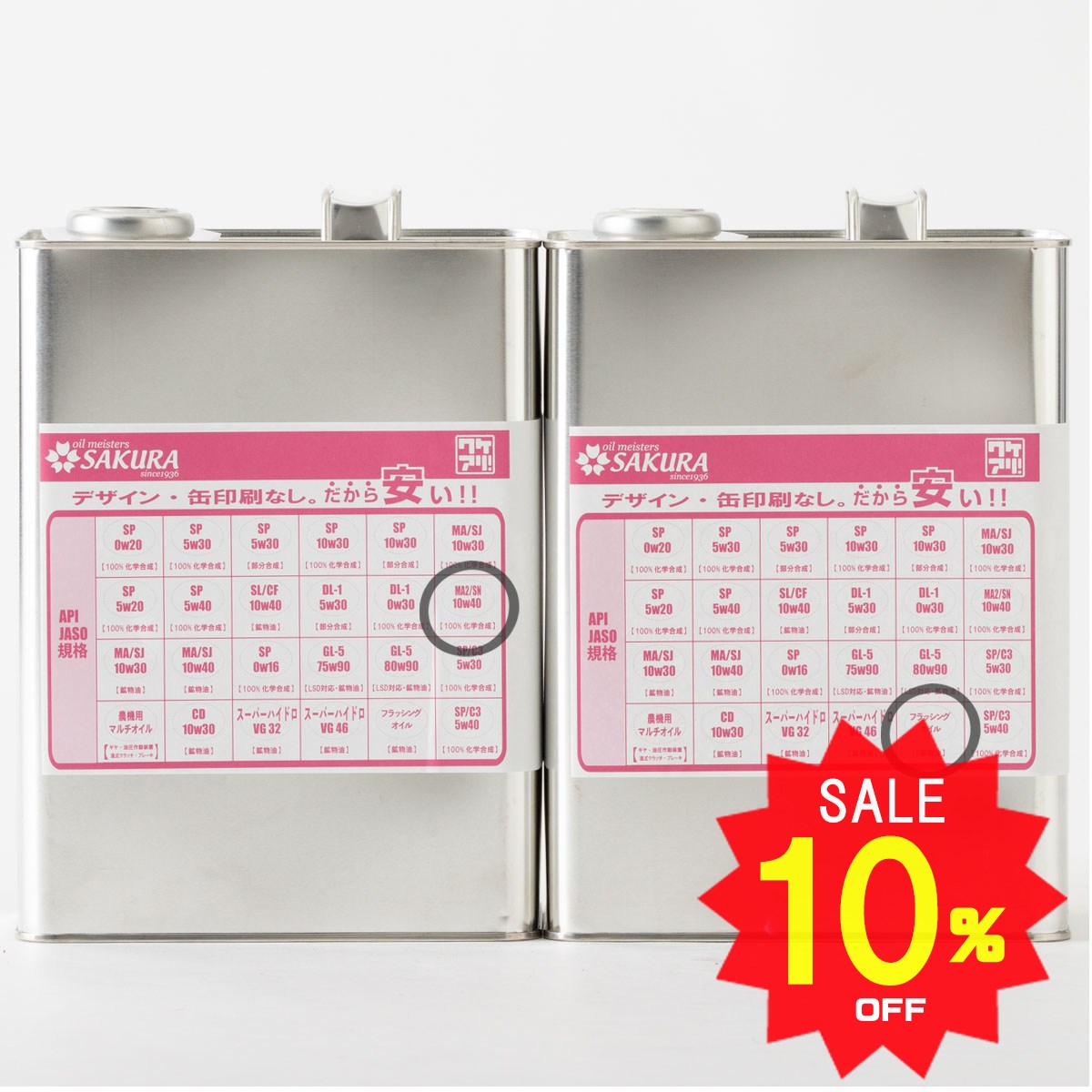 【10％OFF 12/4 20:00〜】エンジンオイル + フラッシングオイル セット バイク用 MA2/SN 10W-40 100％化学合成油 4L×各1缶 8L 4サイクル 二輪車用 ワケアリ オイル 10W40 全合成油