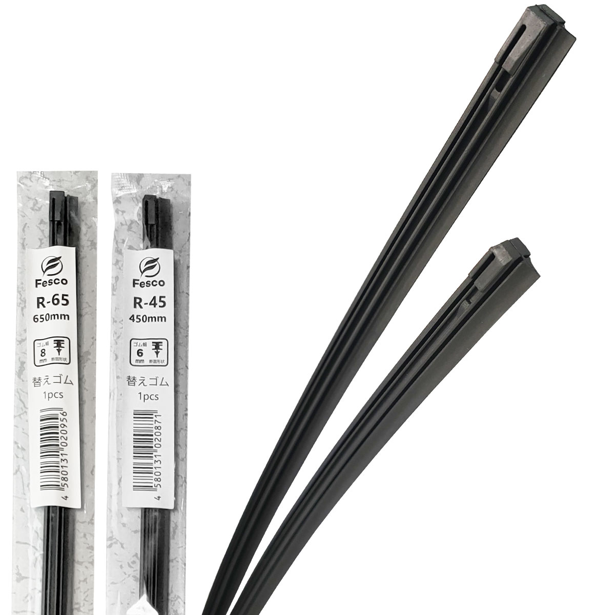 【2点で\300offクーポンあり】（トーナメントワイパー用 替えゴム フロントセット）ワイパーゴム 650mm 450mm 2本入 インサイト インスパイア シビック アウトランダー アルティス フィリー 天然ゴム グラファイト モリブデン FESCO フェスコ G6545HR