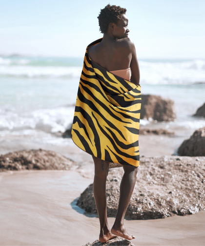 TESALATE テサレイト ビーチタオル 大判タオル ゼブラ柄アニマル柄 ビーチマット 砂がつかない 柄タオルサンドフリー バスタオル リバーシブル ブランケット 長方形ビーチラグ 海 速乾タオル 吸水タオル ジム ピラティス ヨガ 【Uproar】格安セール情報　楽天　通販