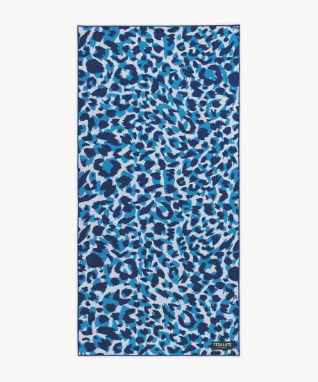 TESALATE テサレイト ビーチタオル 大判タオル ヒョウ柄レオパード アニマル柄 ビーチマット 砂がつかない柄タオル サンドフリー バスタオル リバーシブル ブランケット 長方形海 速乾タオル 吸水タオル ジム ピラティス ヨガ Wild Ones - Blue格安セール情報　楽天　通販