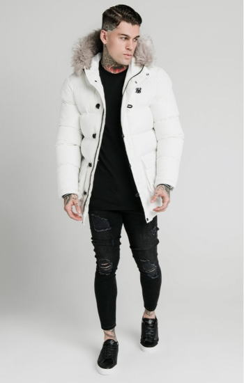 楽天市場 Siksilk シックシルク ダウンジャケット メンズダウンコート 白ダウン ホワイト アウター フード付きメンズコート ファー ダウンコート ショート丈 冬コート ジャケットコートジャンパー メンズファッション おしゃれ かっこいいリップストップ パフパーカ