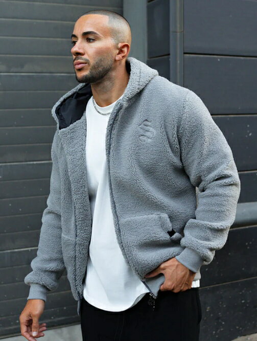 Sinners Attire シナーズアタイア フーディー メンズ パーカー グレー トレーナー ジャンパー アウター フード付き ジャケットコート ボア 冬コ...