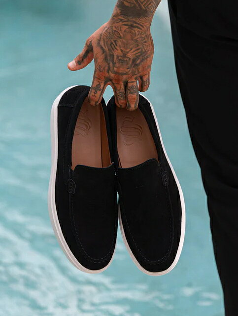 Sinners Attire シナーズアタイア ローファー メンズ 靴 黒 くろ ブラック くつ 運動靴 フラットシューズ スエード カジュアルシューズ フォーマルシューズ 無地 シューズ リゾートシューズ 男性用 おしゃれ かっこいい メンズファッションリゾートローファー ブラック