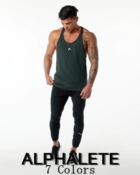 ALPHALETE アルファリート Tシャツ メンズ 海外ブランド スポーツウェア 大きいサイズ Tシャツ タンクトップ メンズ ジム 筋トレ タンク フィジーカー ストリンガー Yバック マッチョ エンブレム ストリンガータンク フィジーク Tシャツ ボディビル 【トップス単品】