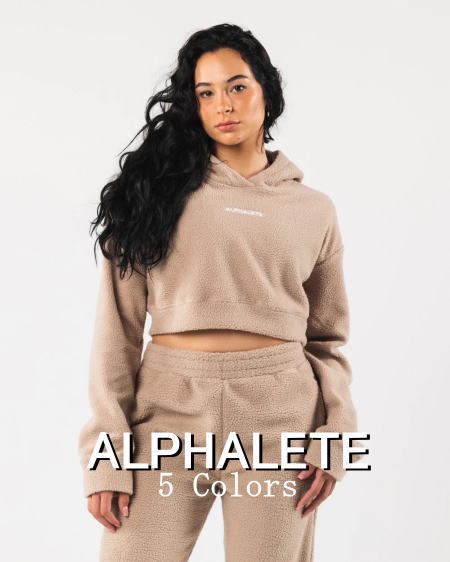 ALPHALETE アルファリート パーカー レディース 海外ブランド スポーツウェア 大きいサイズ レディース パーカー クロップ丈 トラックスーツ リラックスフィット プラッシュフリース キング ク…