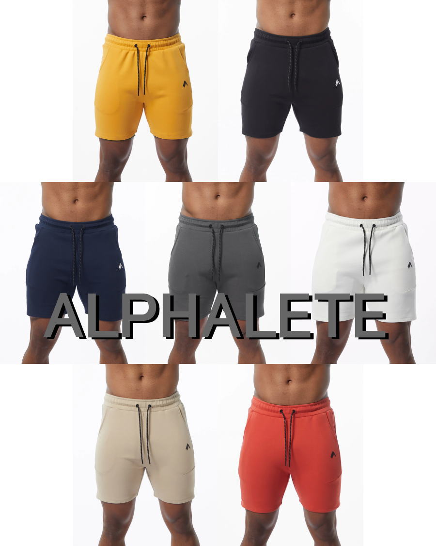 ALPHALETE アルファリート ハーフパンツ メンズ スポーツ ショーツ ショートパンツ メンズ ジム 筋トレ パンツ 膝上 スポーツ パンツ バックジップポケット 6インチ エレメント アスレティックショーツ ボディビル ショーツ フィジーク 