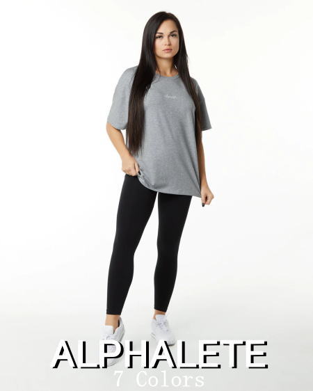 ALPHALETE アルファリート Tシャツ レディース 海外ブランド スポーツウェア 大きいサイズ レディース Tシャツ ジム 筋トレ ドロップショルダー バックロゴ シグニチャー オーバーサイズ トレーニングTシャツ フィジーク レディース ウェア ボディビル 【トップス単品】
